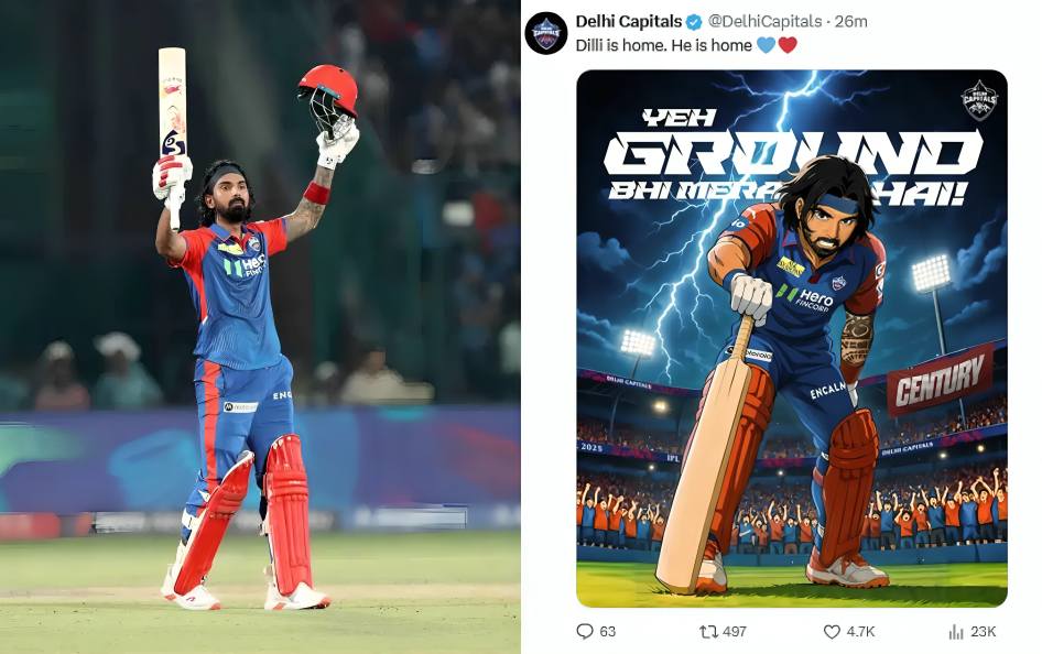 IPL 2025: Fans Praise KL Rahul on X After His Century in DC vs GT Clash