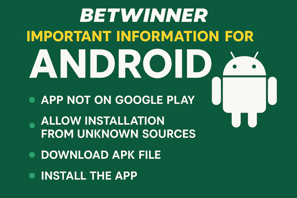 Important information for Betwinner Android: